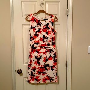 Ivanka Trump White/Red Print Dress